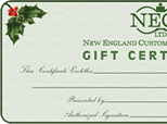 $100 NECG Gift Certificate  N-GC-100
